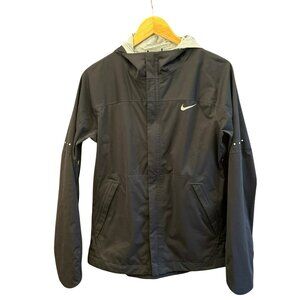 Nike Women's Black Hooded Running  Hooded Jacket Sz M Vented Lightweight Workout